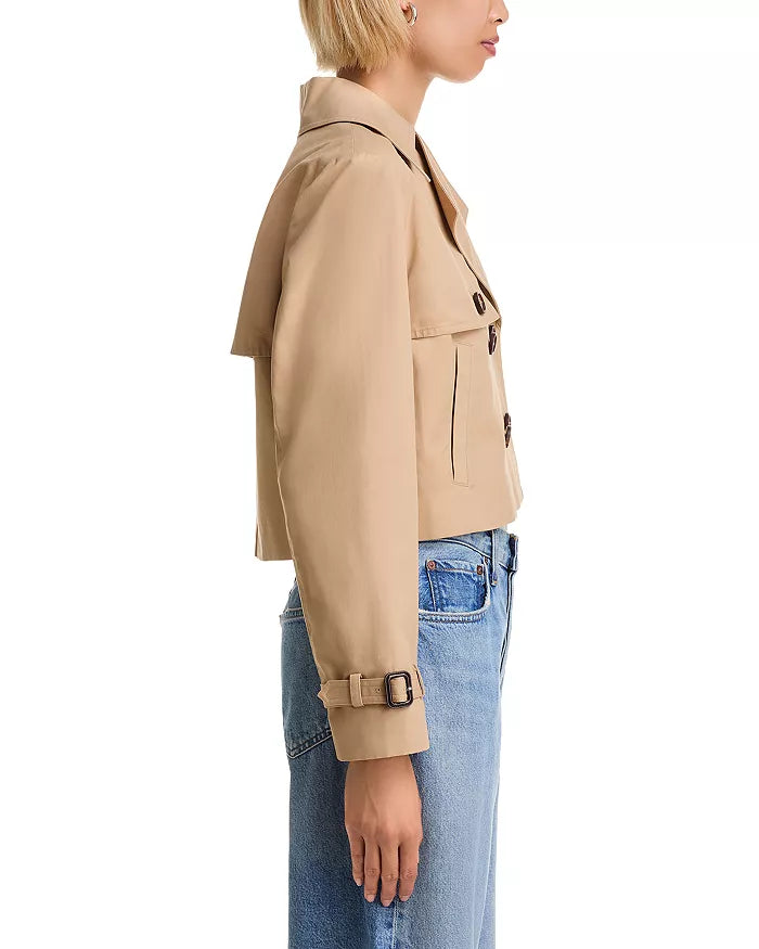 Cropped Twill Trench