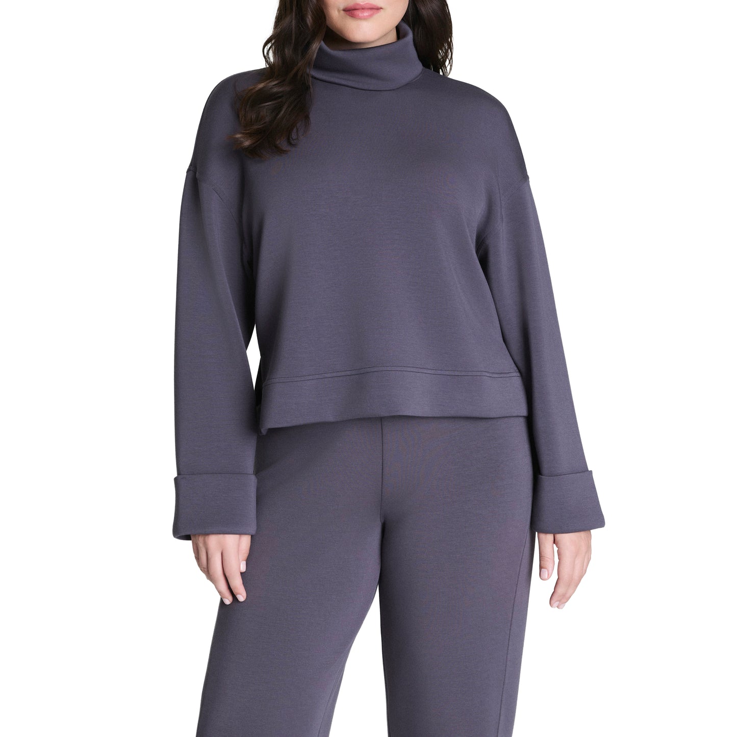 Air Essentials Cropped Turtleneck - Storm