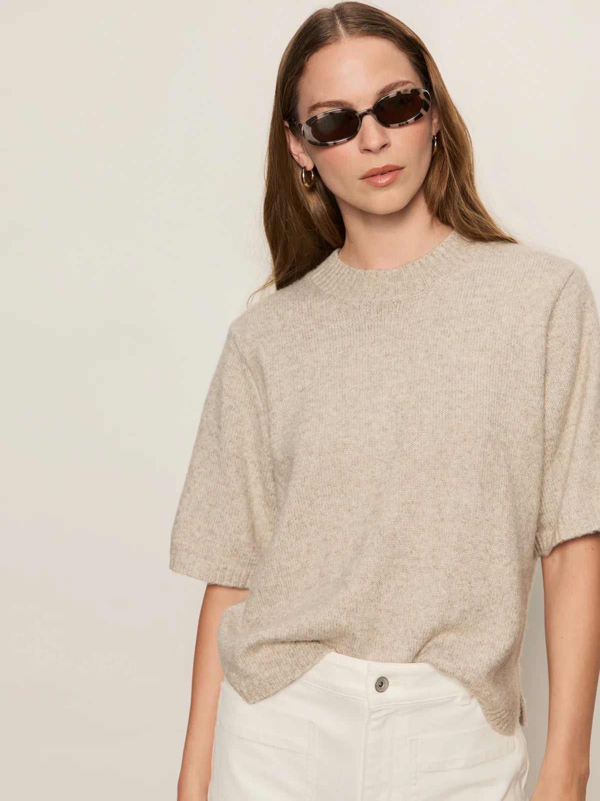 Perfect Sweater Tee - Heather Pearl