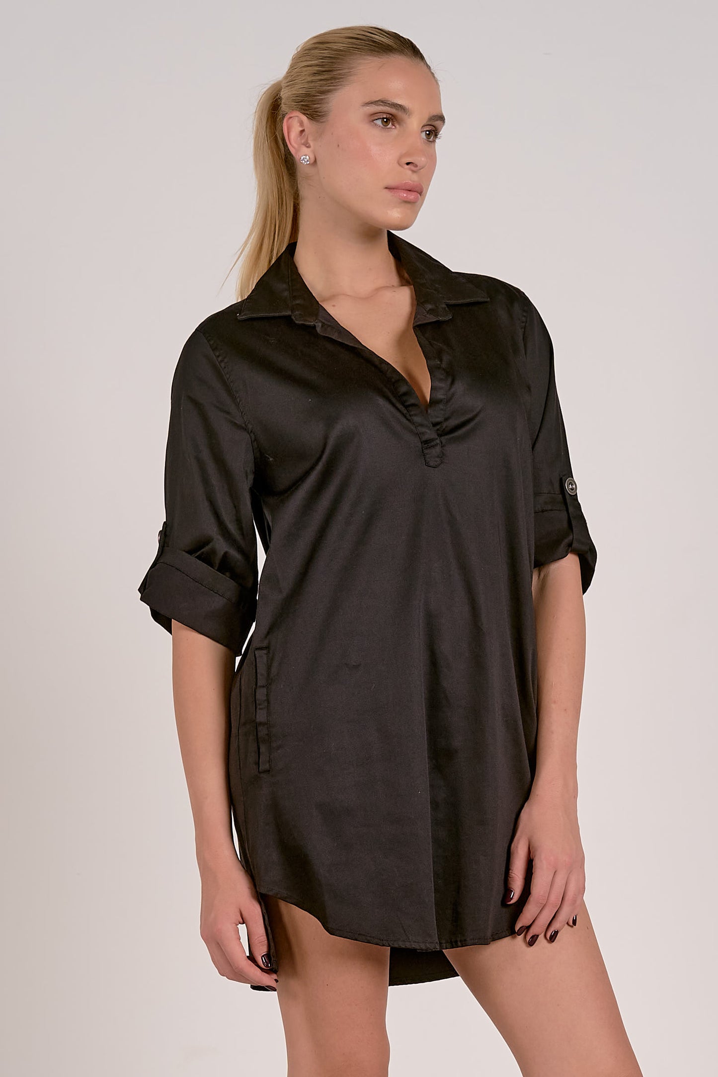 Roll Tab Shirt - Black