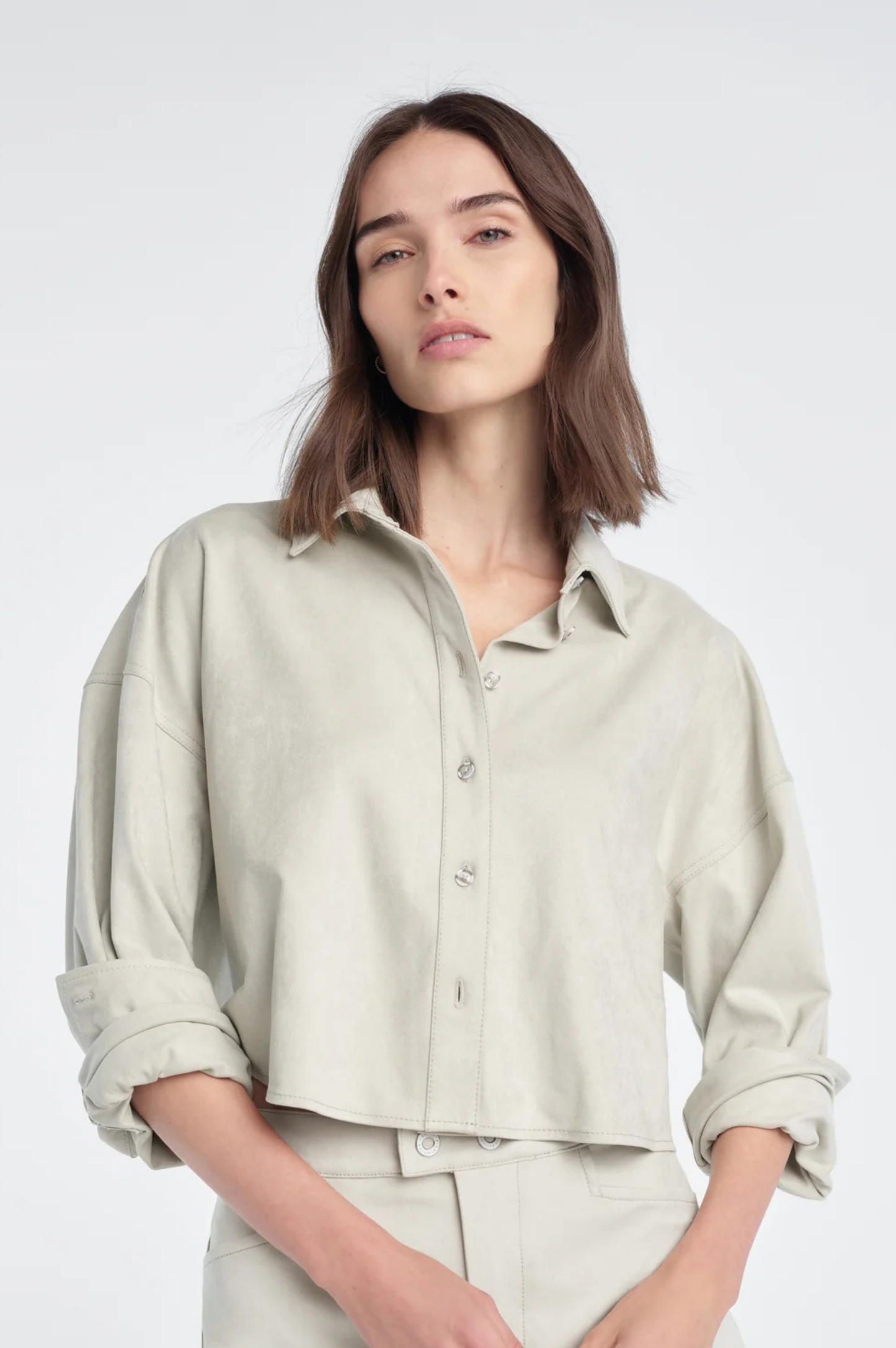 The Crop Ex-Boyfriend Shirt - Bone