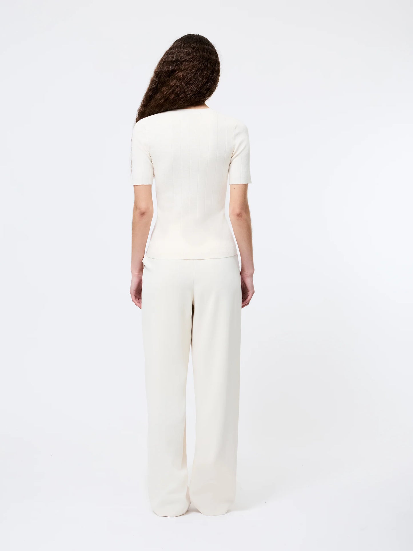 Marley Knit Wide Rib Top - Porcelain Cream