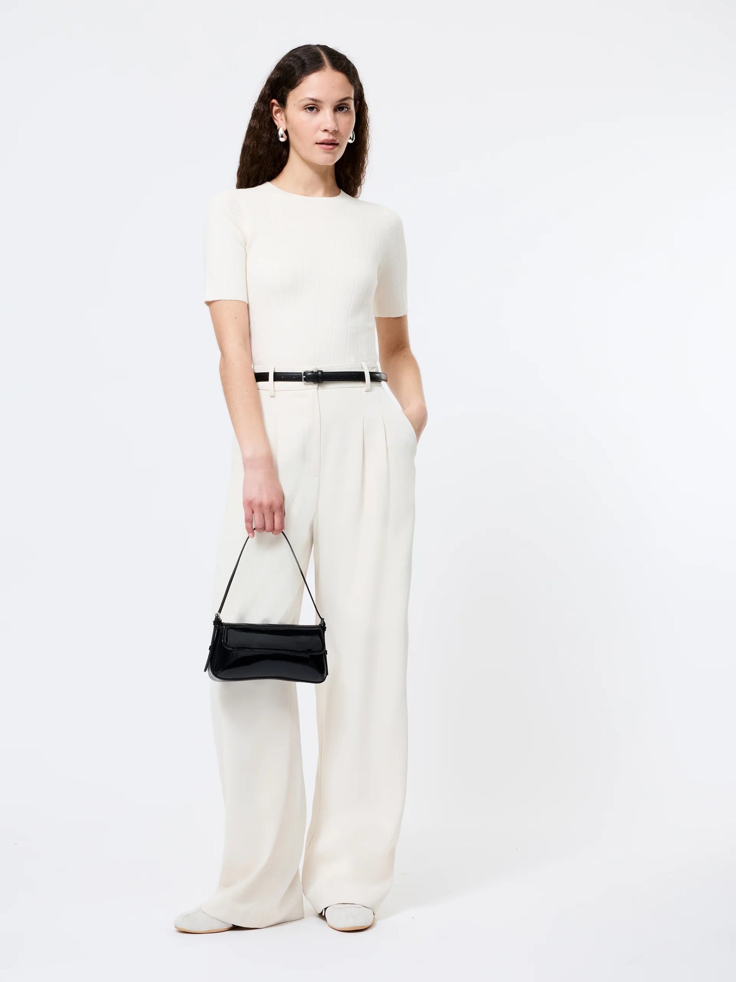 Marley Knit Wide Rib Top - Porcelain Cream