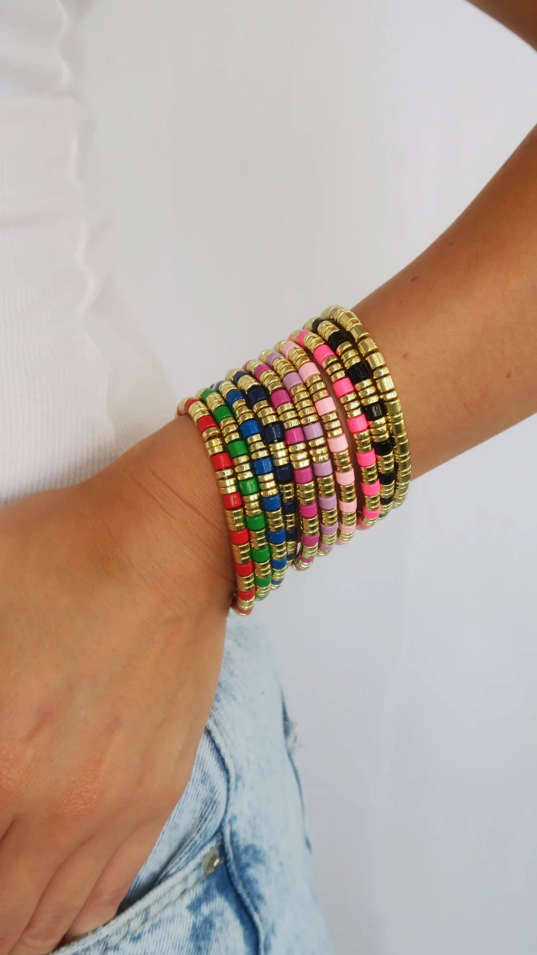 Santorini Stretch Bracelets - Black