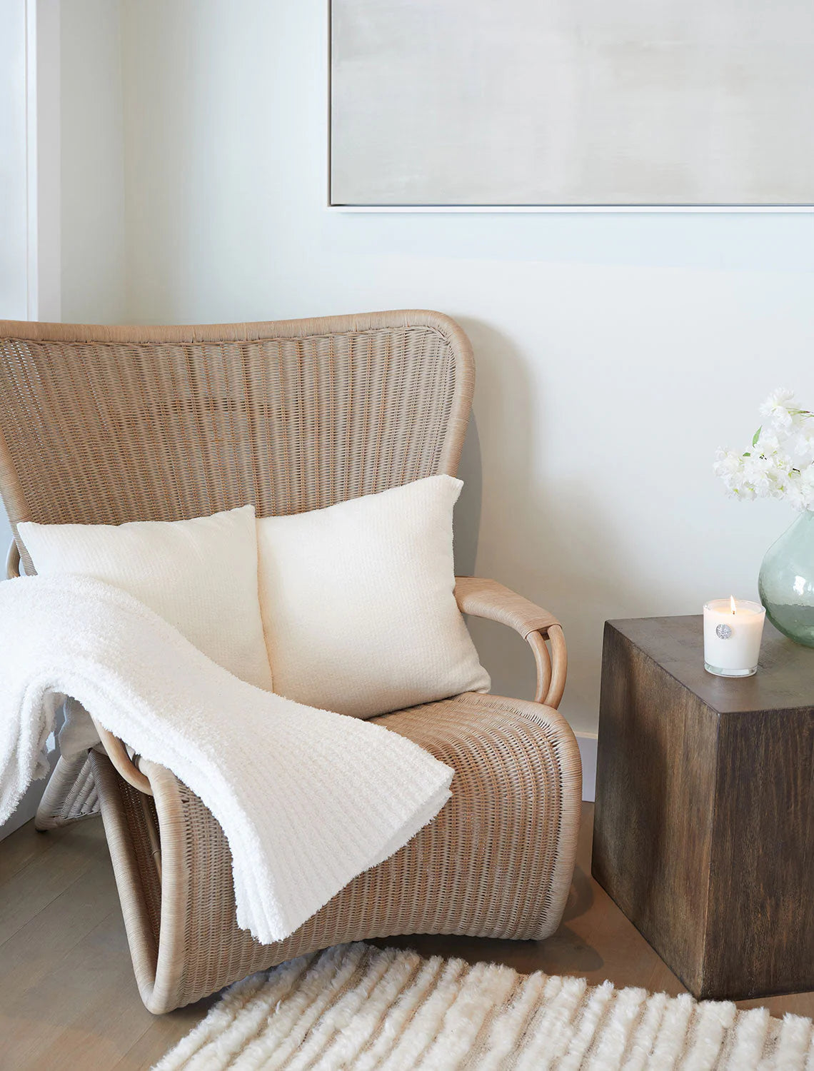Cozychic Ribbed Throw - White