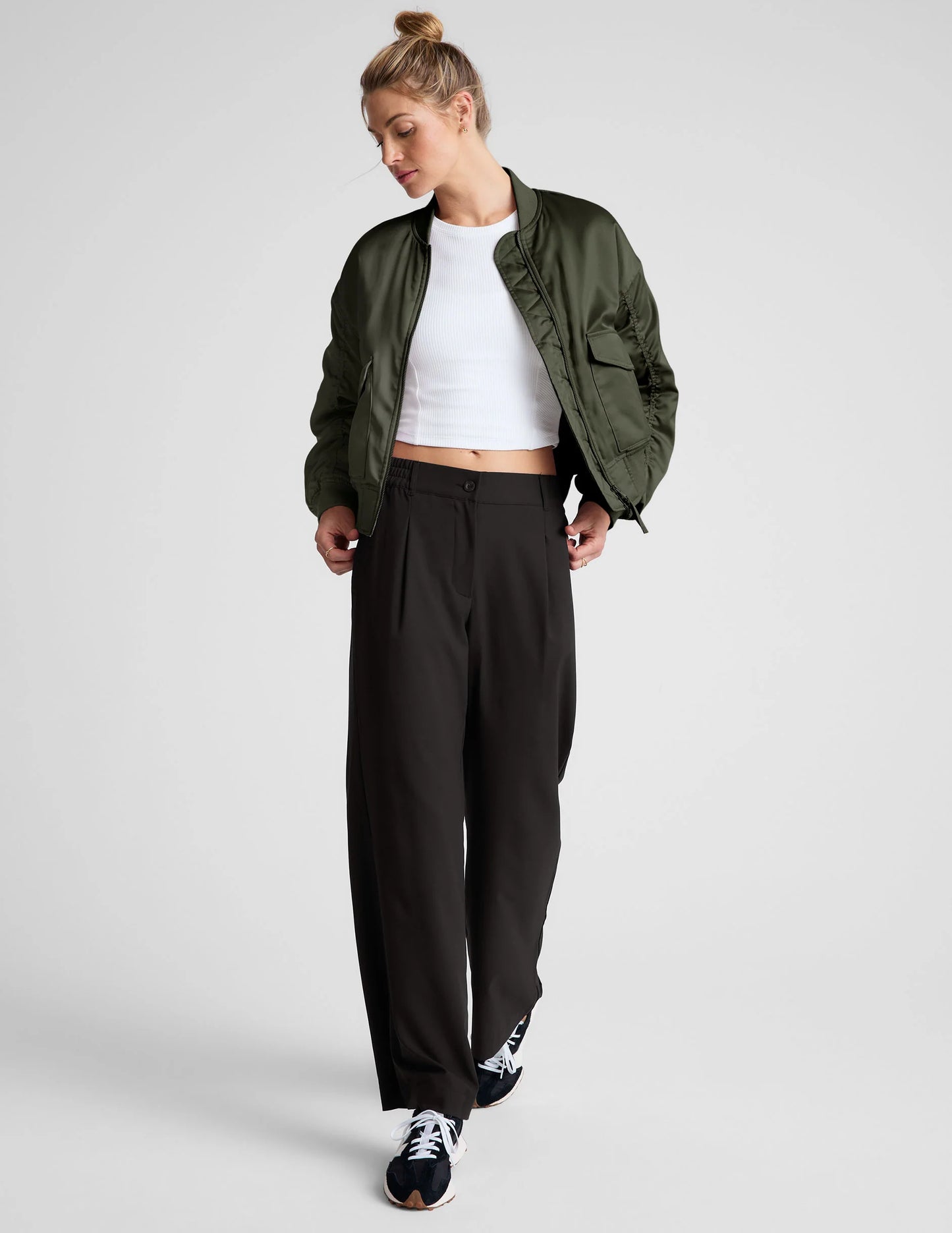 Melrose Shirred Sleeve Jacket - Forest Green