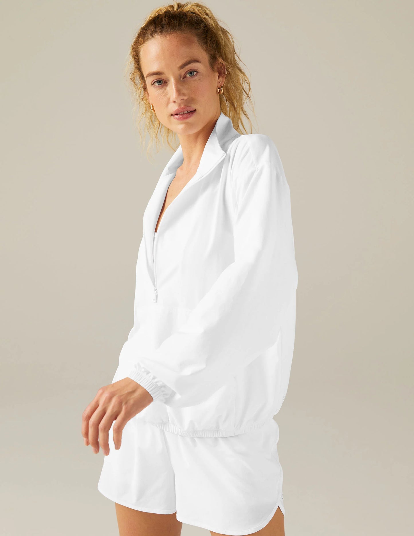 In Stride Half Zip Pullover - True White