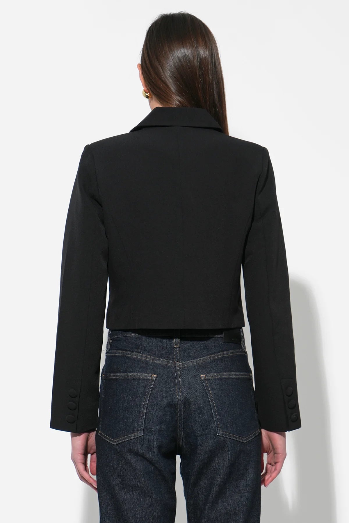 Gretchen Double Breasted Cropped Blazer - Black