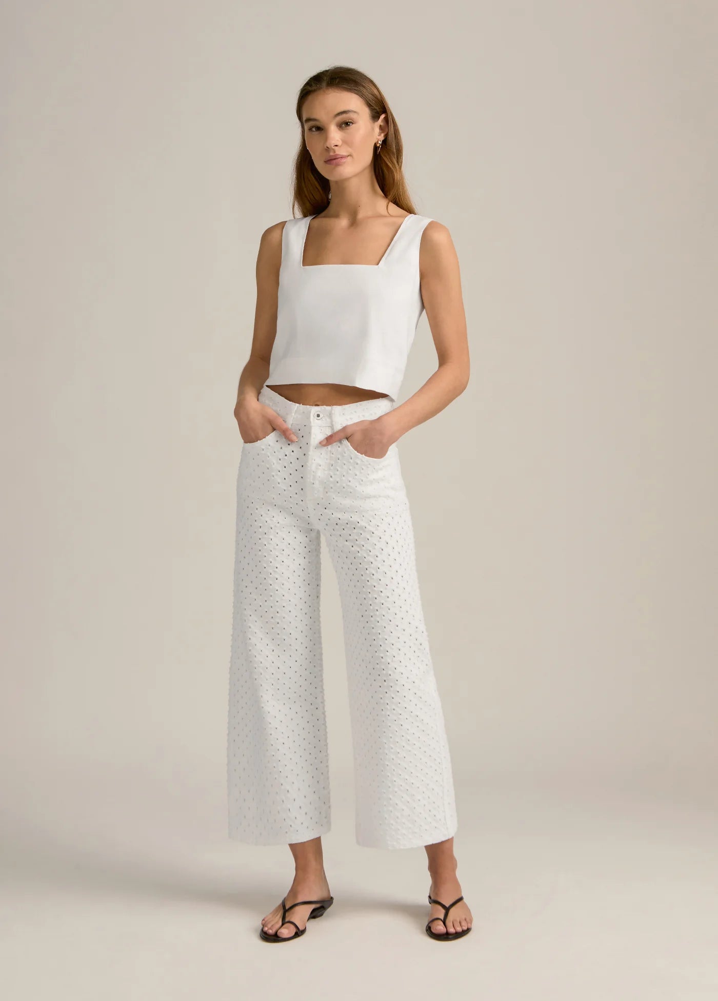 The Masha Super High Rise Wide Leg Crop - Aspen