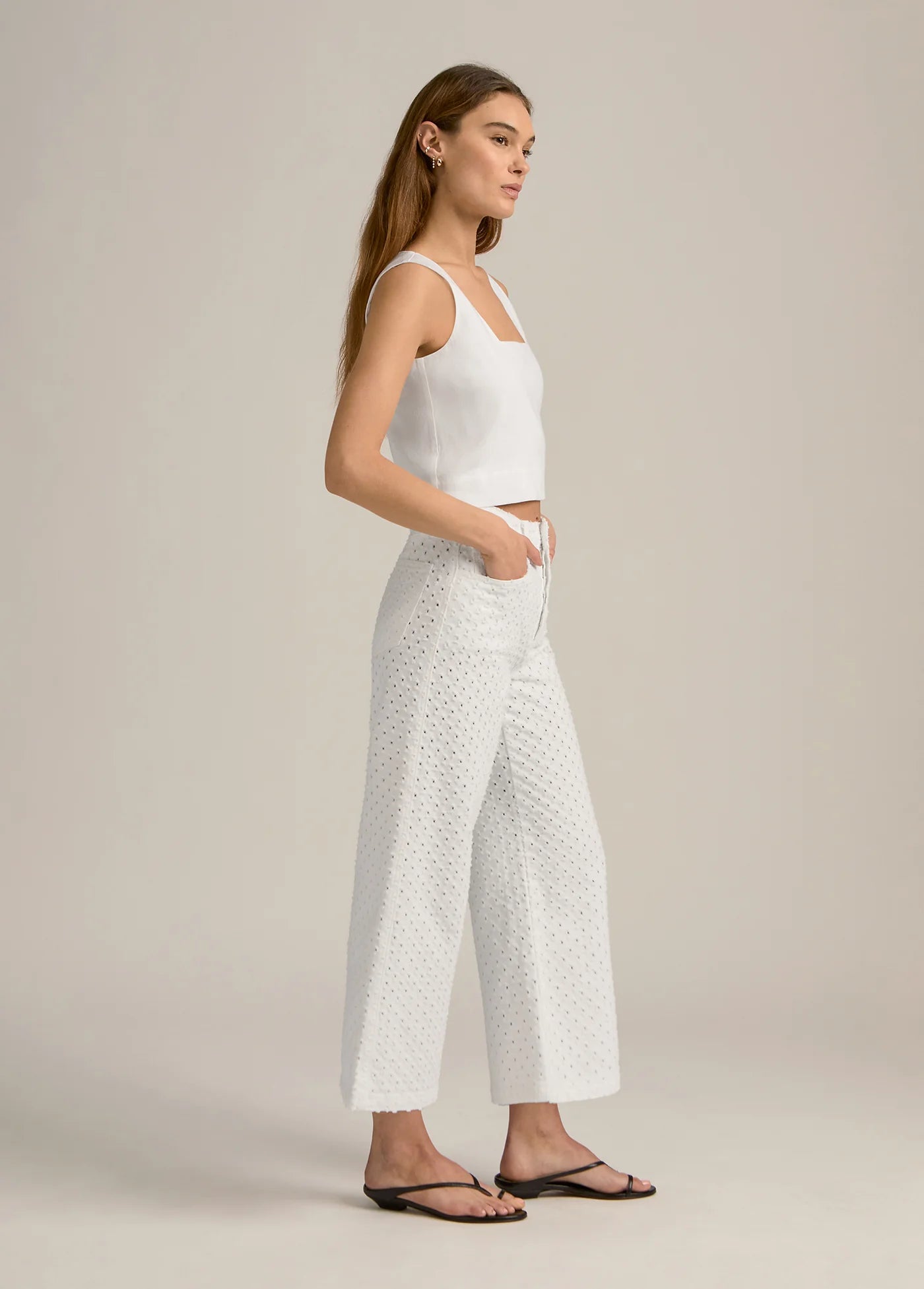The Masha Super High Rise Wide Leg Crop - Aspen