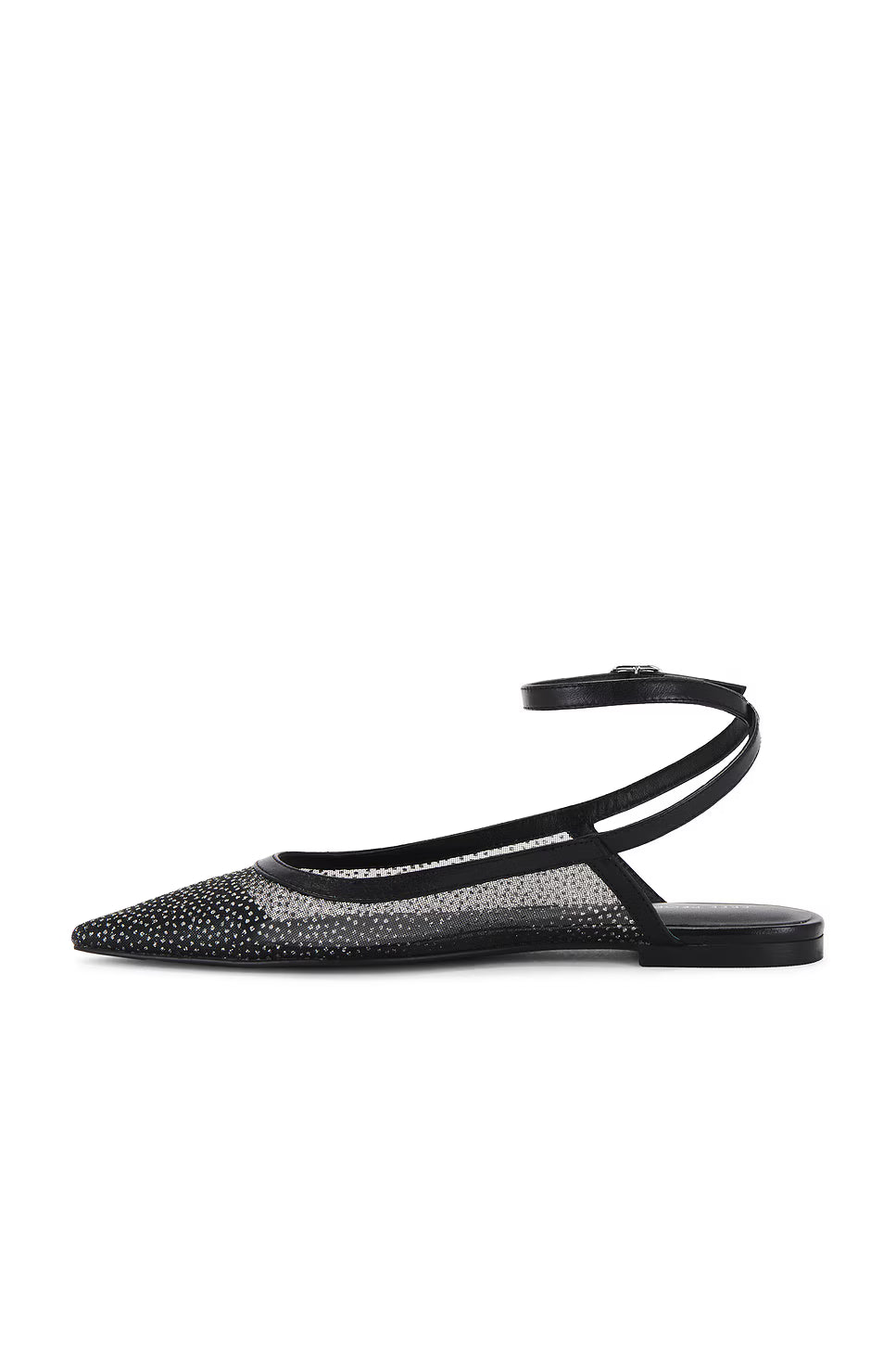 Sheer Glitter Jules Flat - Black