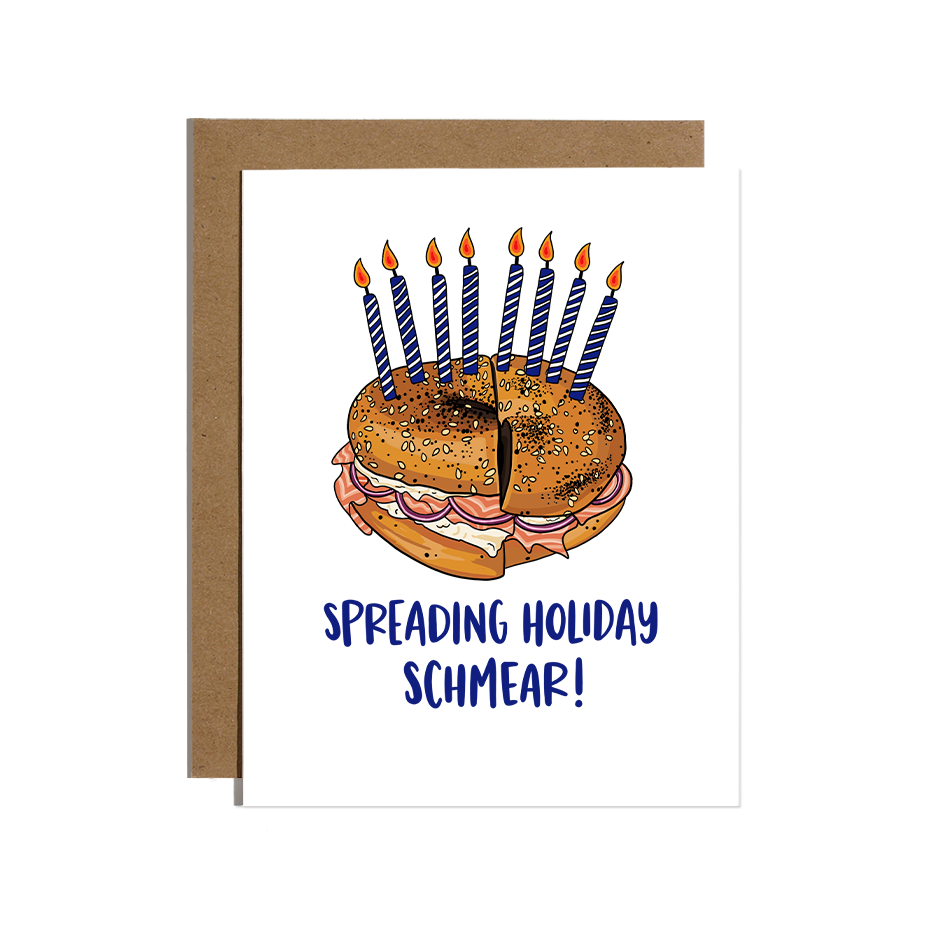 Holiday Schmear Bagel Hanukkah card