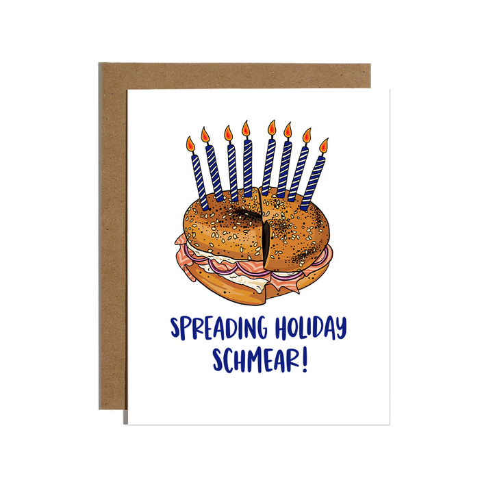 Holiday Schmear Bagel Hanukkah card