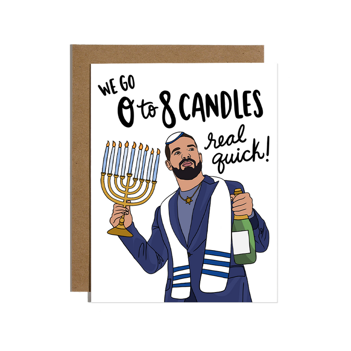 0 to 8 Candles Real Quick Hanukkah card