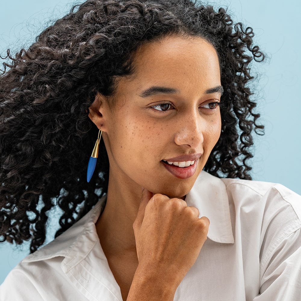 Elizabeth Ceramic Spike Earring - Blue