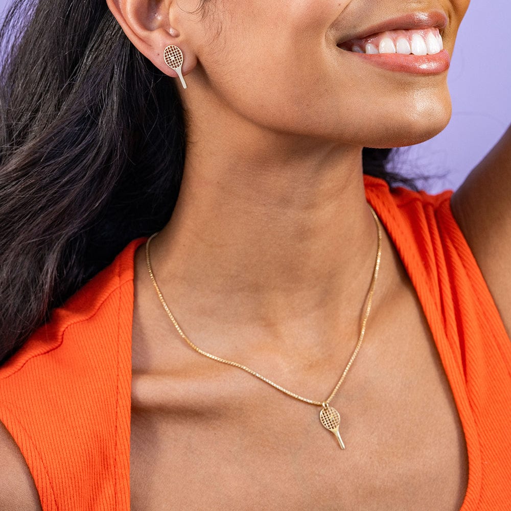 Alice Tennis Racket Pendant Necklace