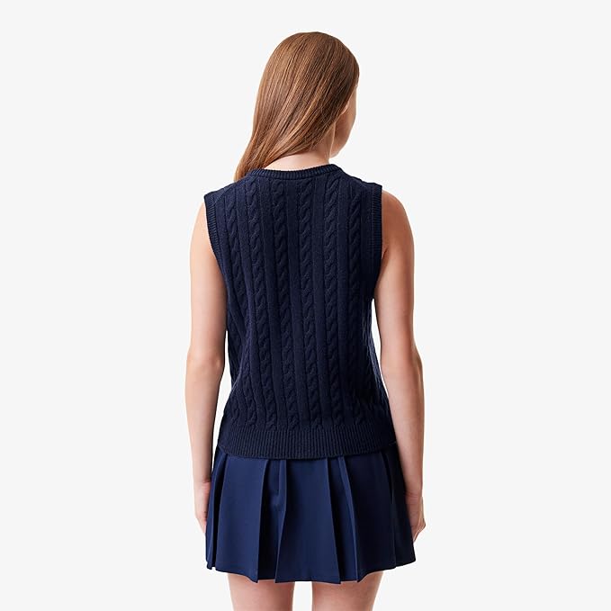 Button Front Vest - Navy Blue