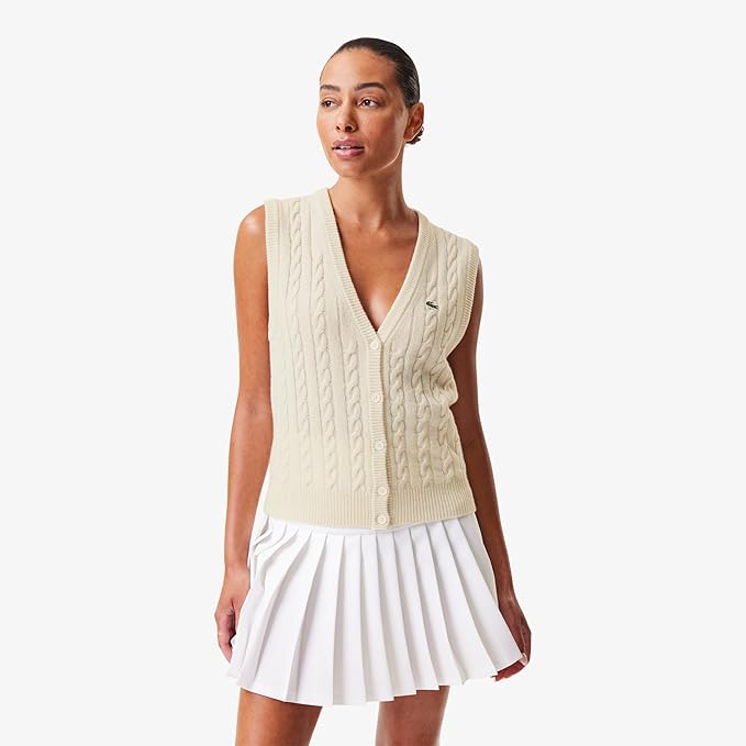 Button Front Vest - Farine
