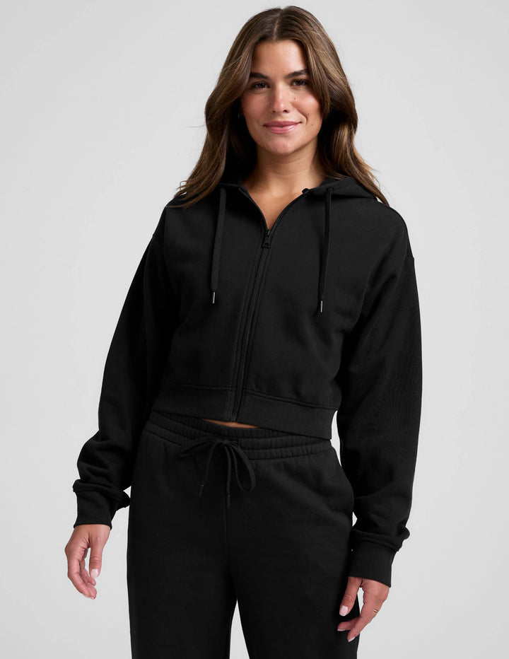 LuxeFleece Zip Up Hoodie - Black