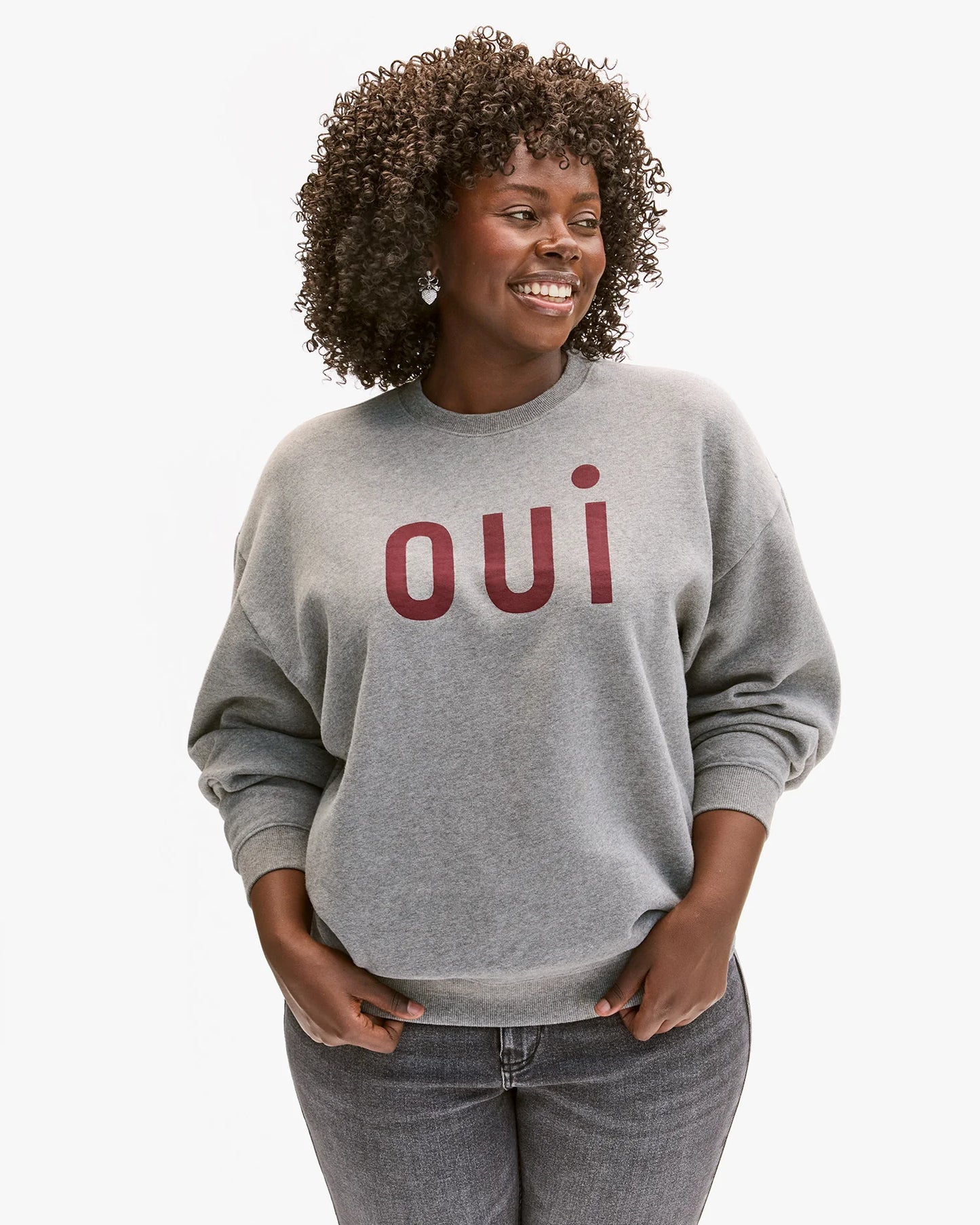Oversized Sweatshirt Oui - Grey Melange