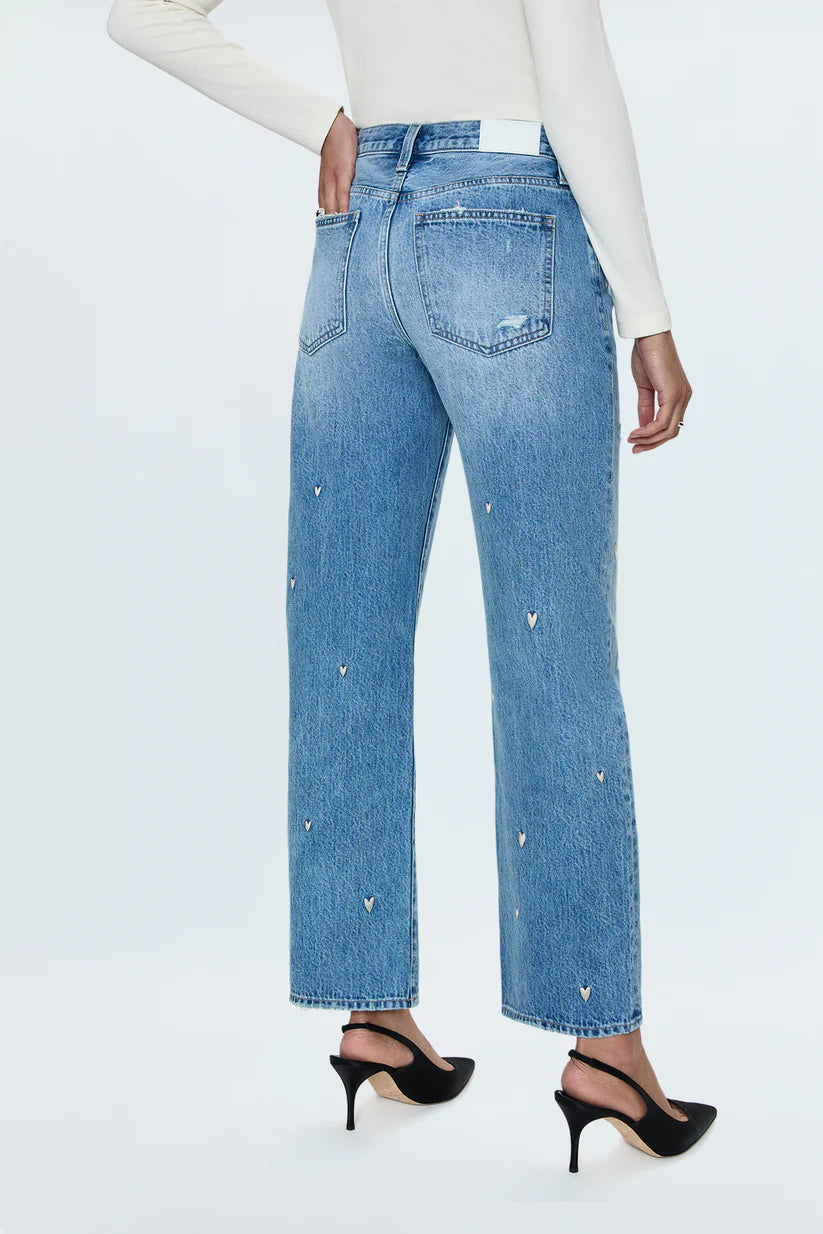 Lexi Mid Rise Bowed Leg Jean - Confetti Vintage