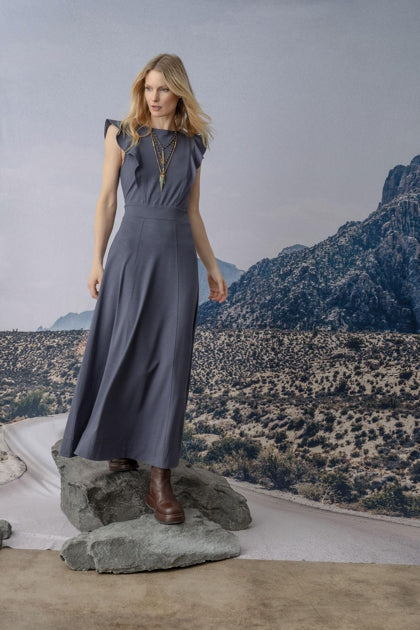 Flounce Trim Maxi Dress - Odyssey