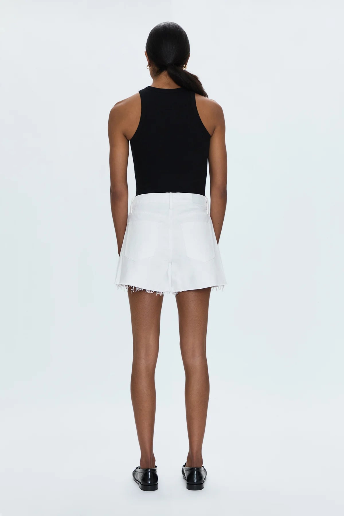 Kennedy Relaxed Mid Rise Cut Off Short - Antique White