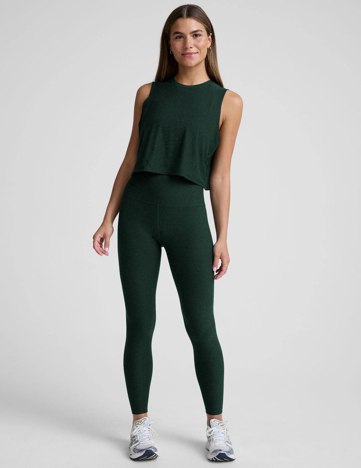 Spacedye Caught in the Midi HW Legging - Dark Spruce Green