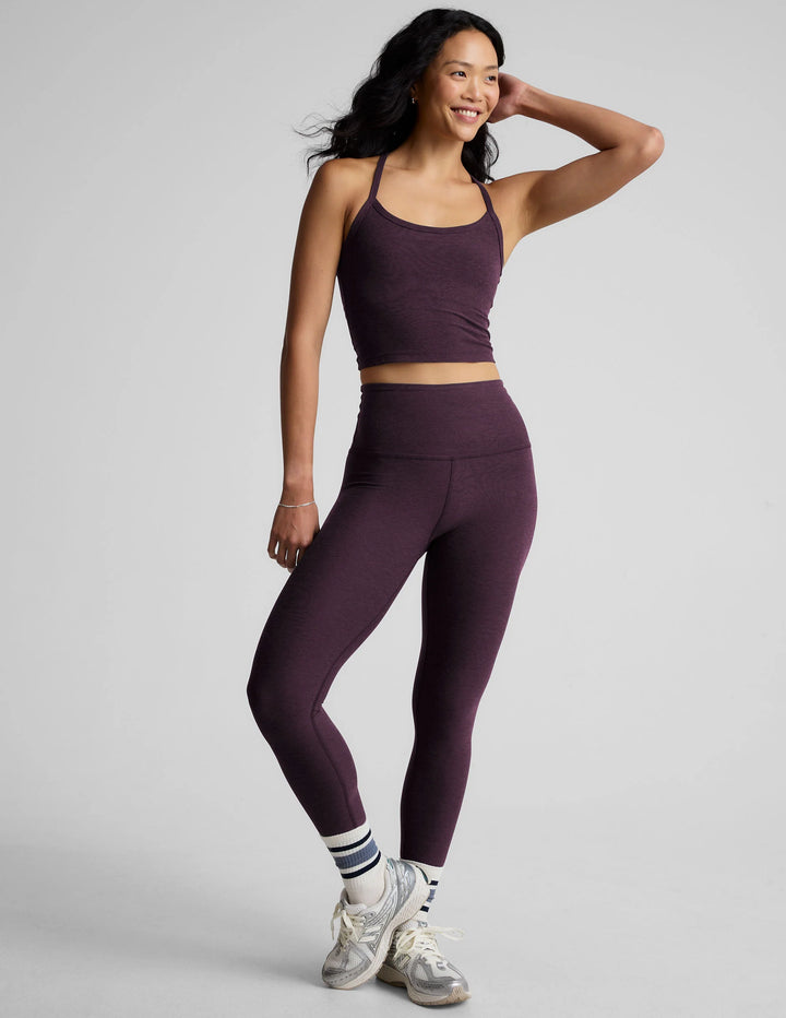 Spacedye Slim Racerback Cropped Tank - Eggplant