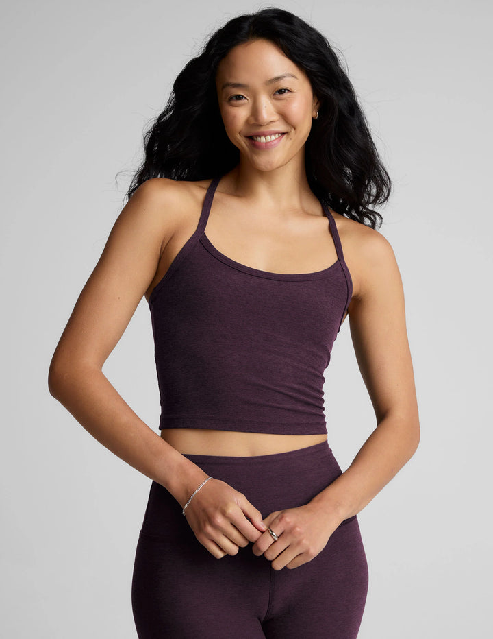 Spacedye Slim Racerback Cropped Tank - Eggplant