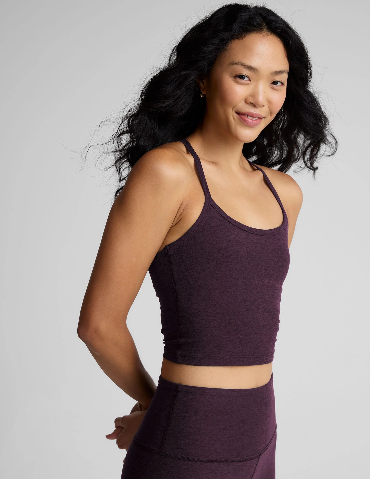 Spacedye Slim Racerback Cropped Tank - Eggplant