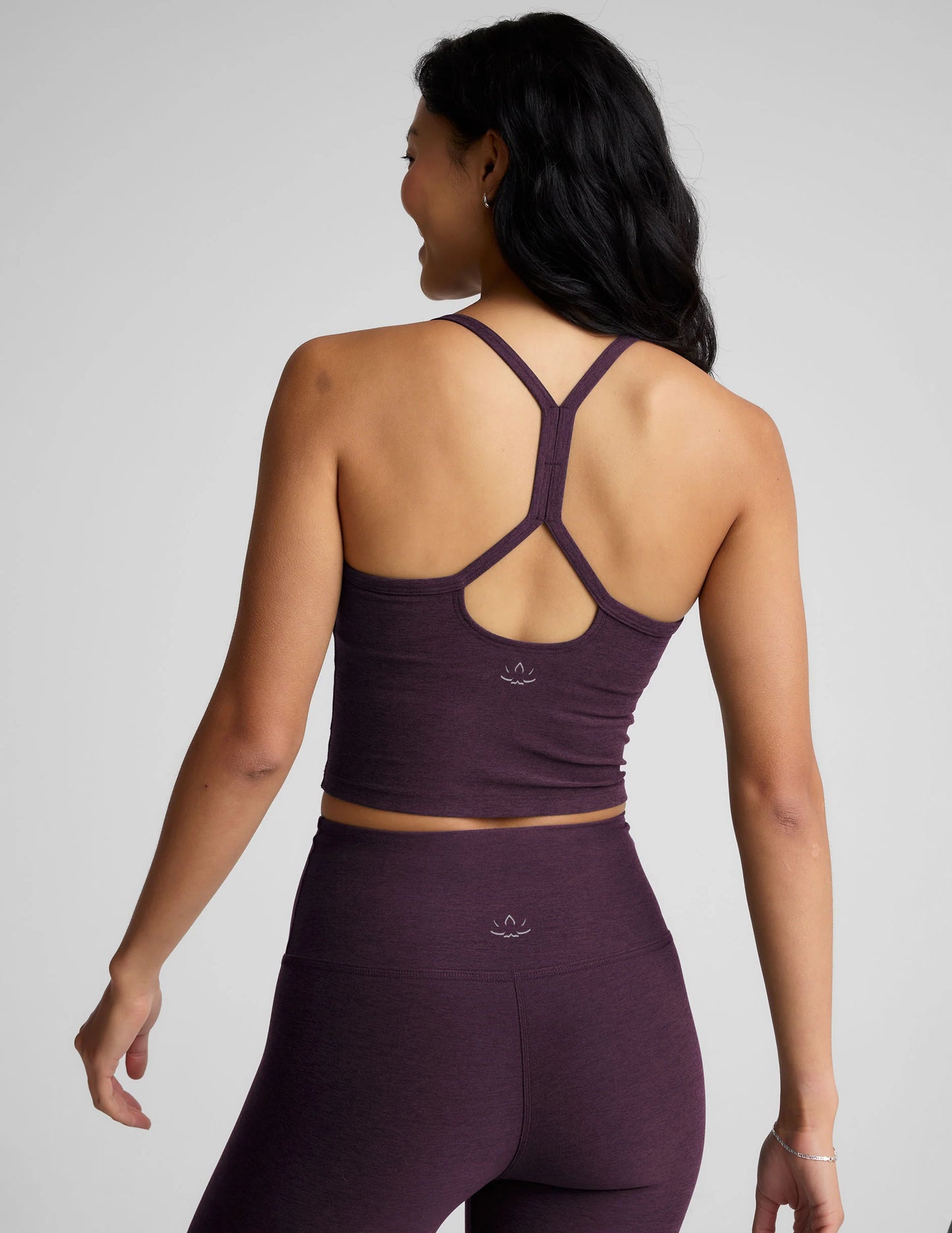 Spacedye Slim Racerback Cropped Tank - Eggplant
