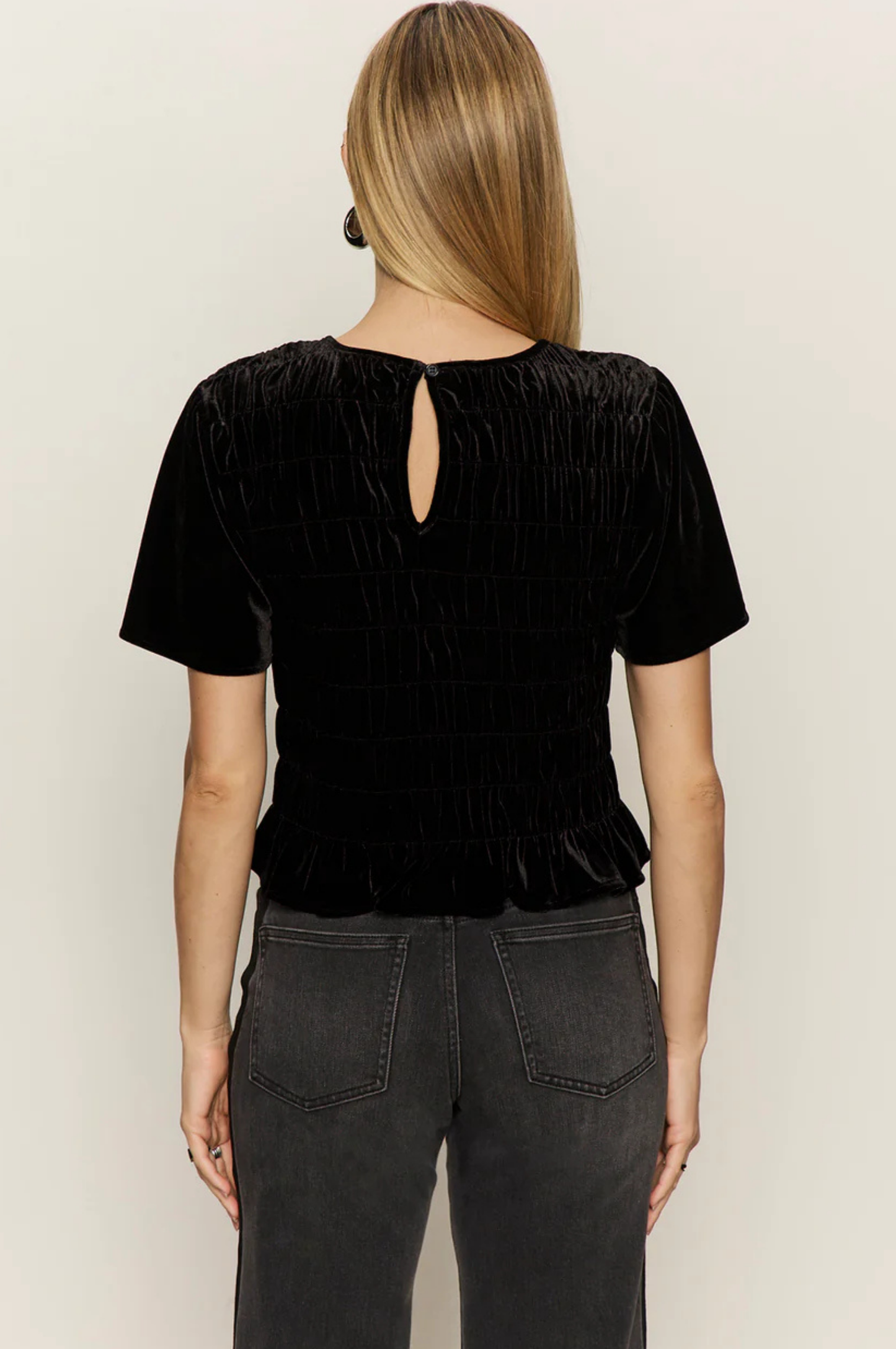 We Belong Together Velvet Top - Black