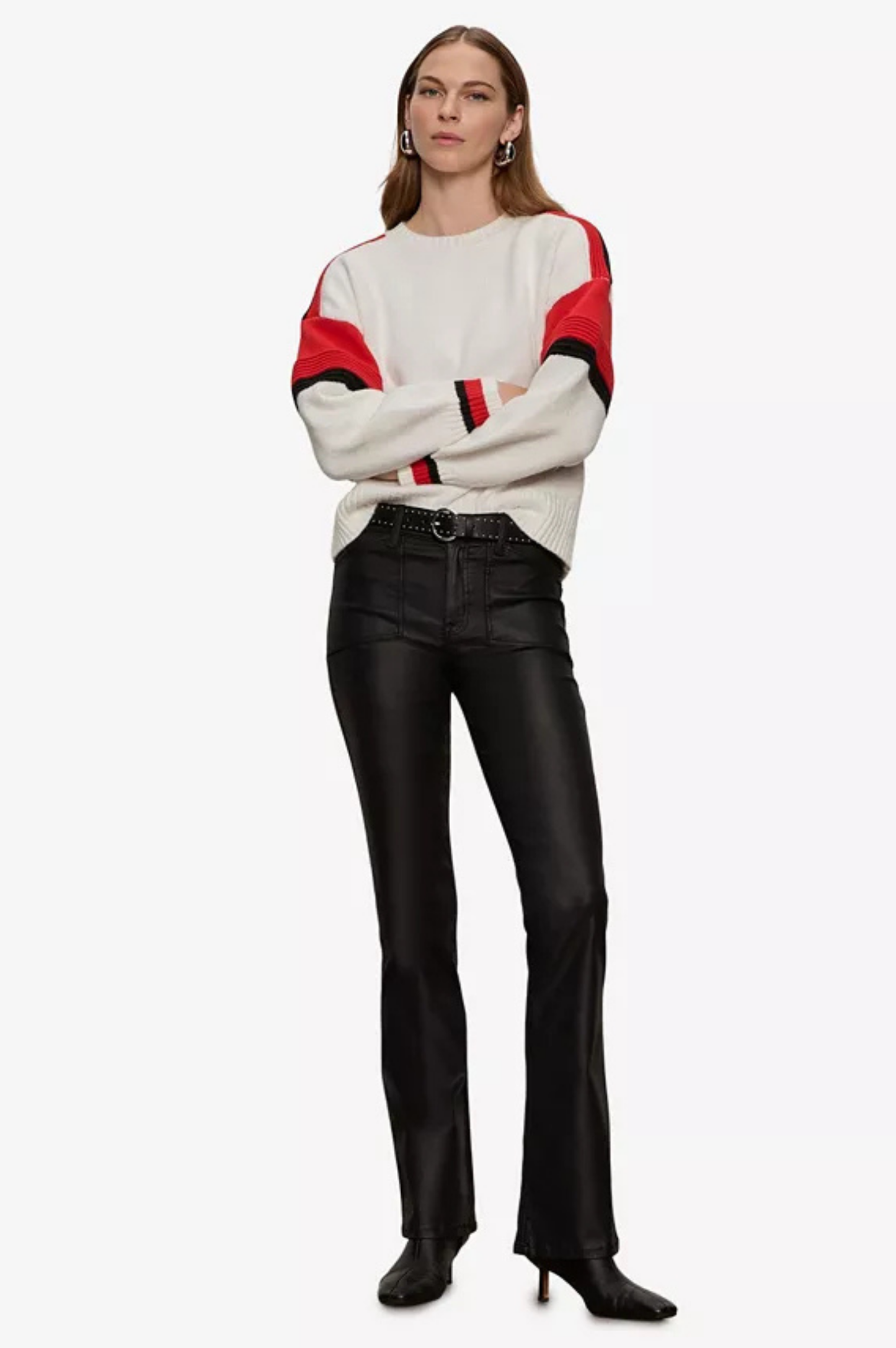 Sporty Stripe Crewneck - Cherry Lacquer Multi