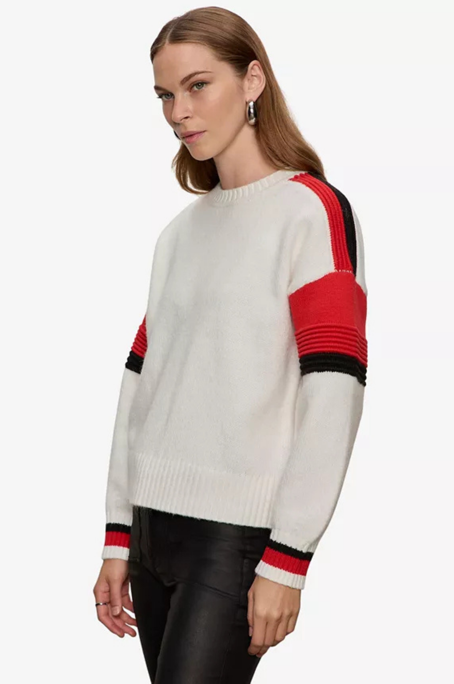 Sporty Stripe Crewneck - Cherry Lacquer Multi