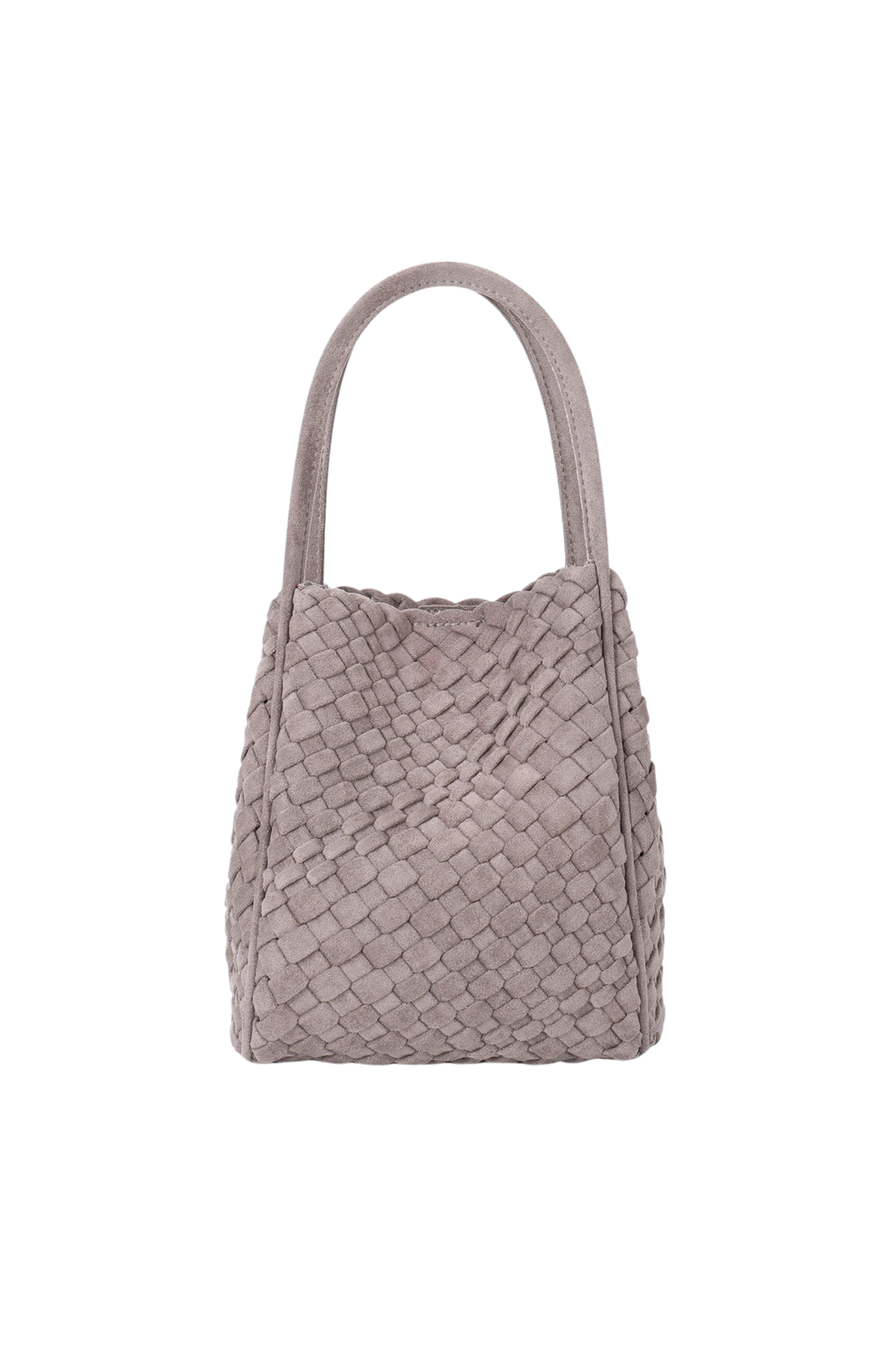 Hollace Mini Tote Woven Faux Suede - Dark Taupe