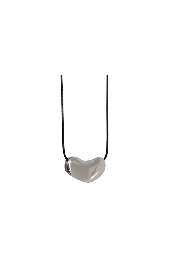 The Silver Bean Cord Necklace