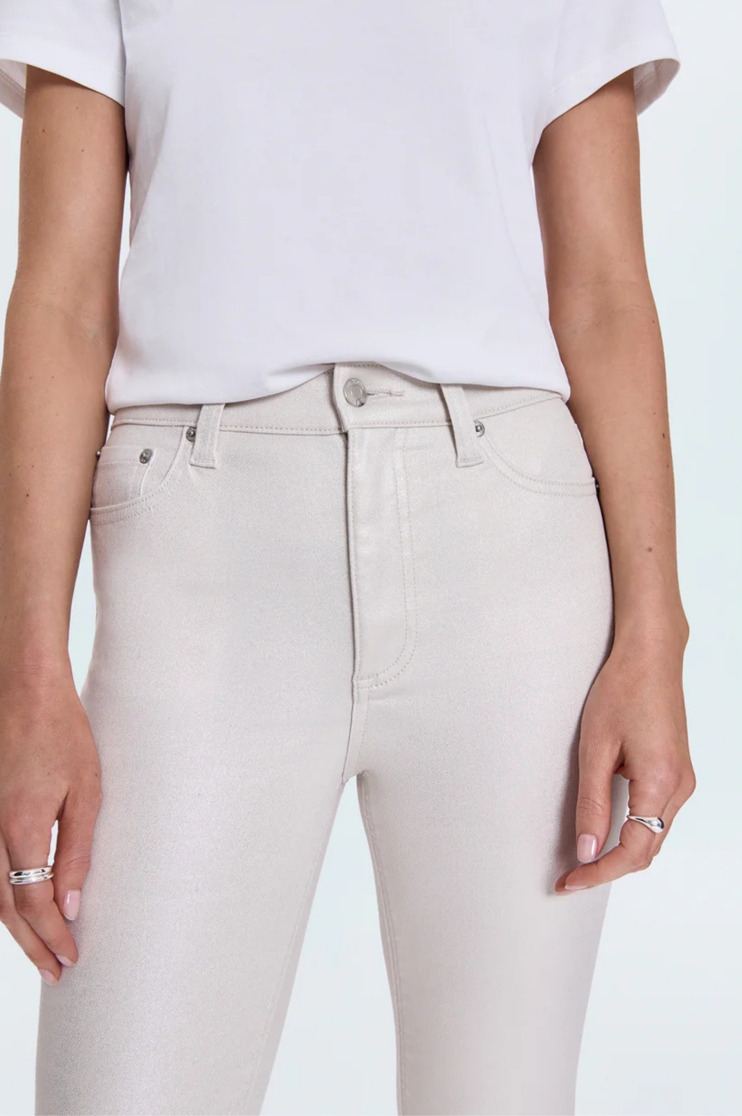 Lennon High Rise Crop Boot Pant - Ivory