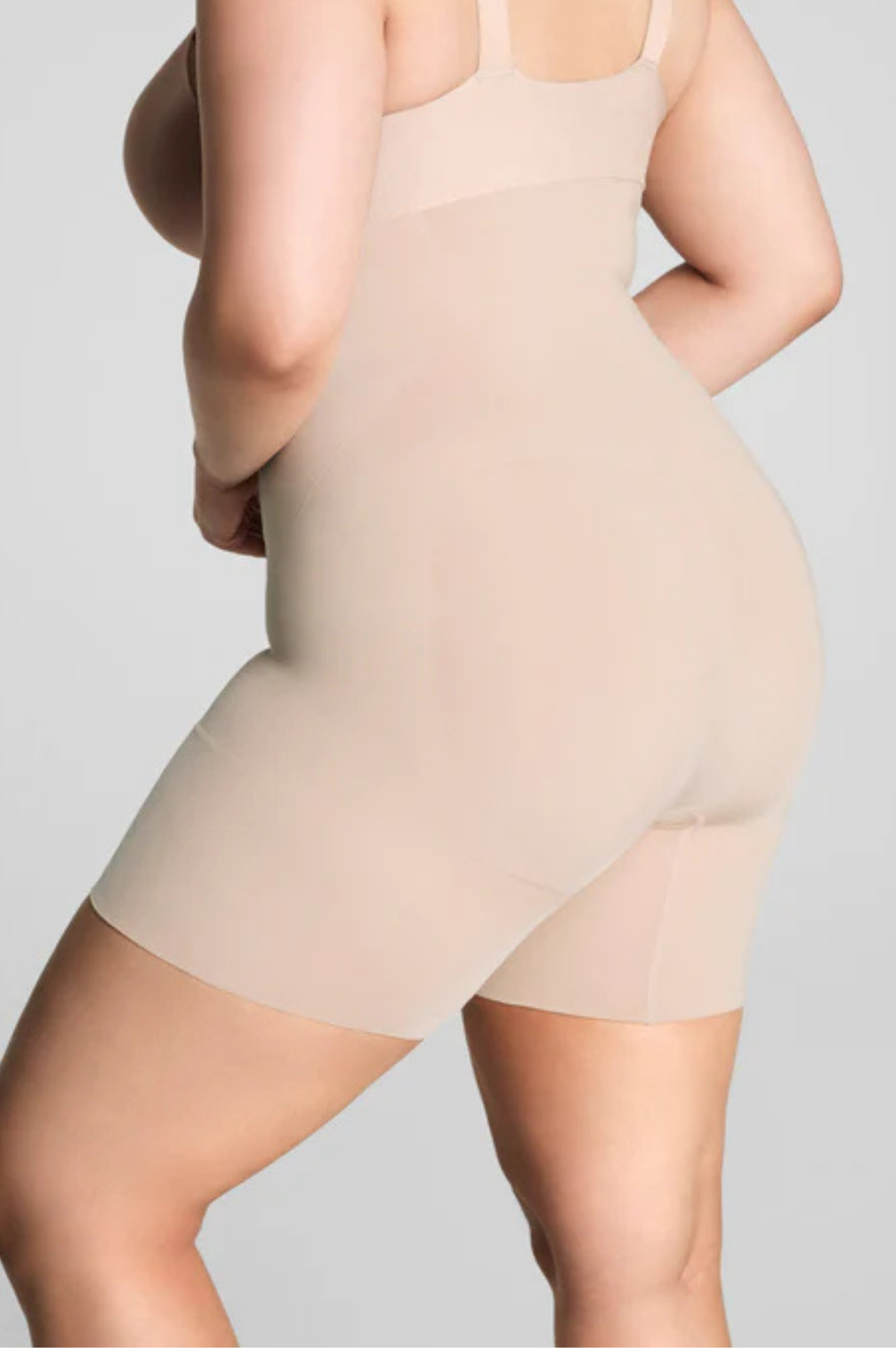 High Waisted Mid Thigh Short - Soft Nude