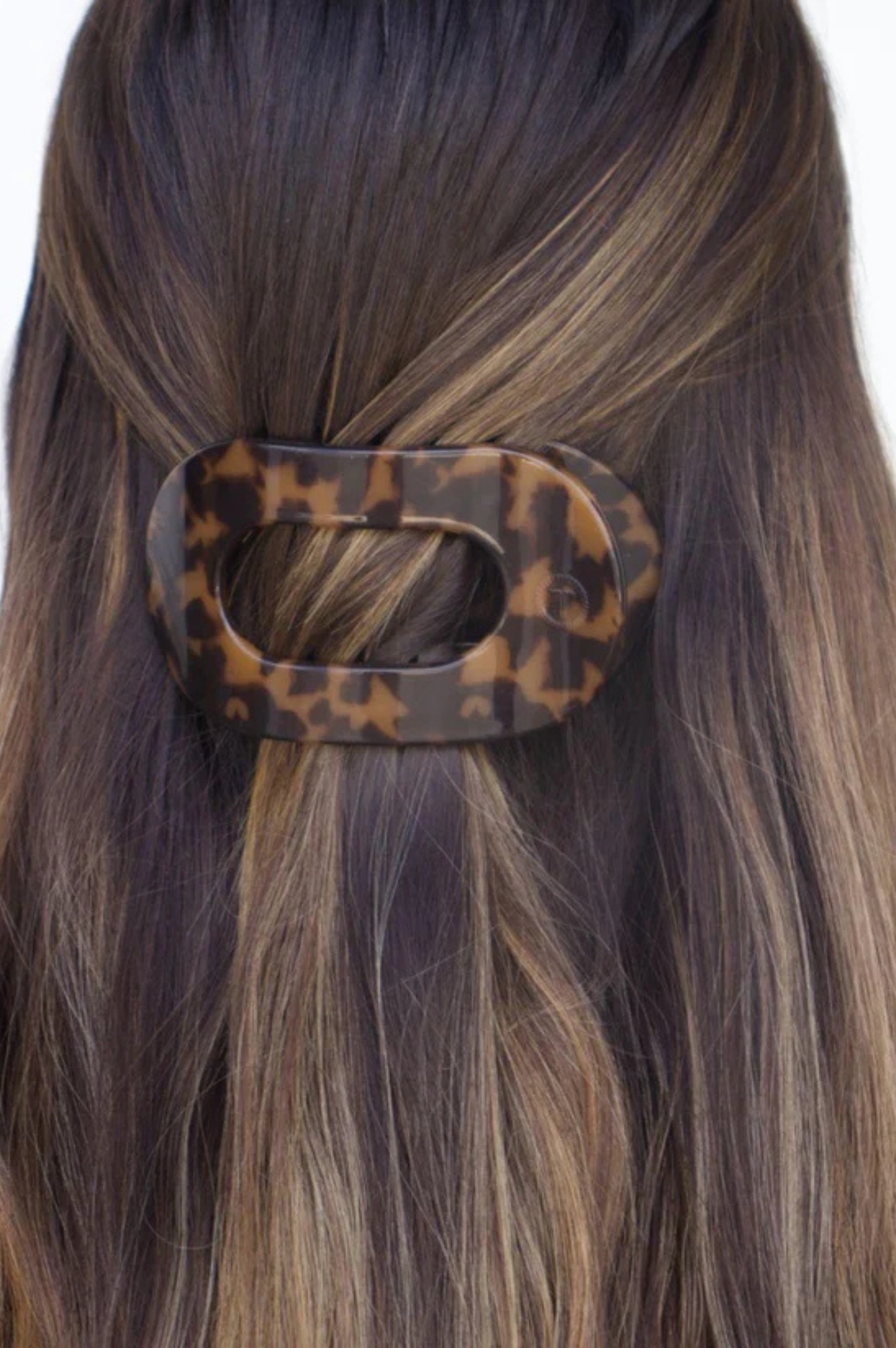 Medium Flat Round Clip - Tortoise