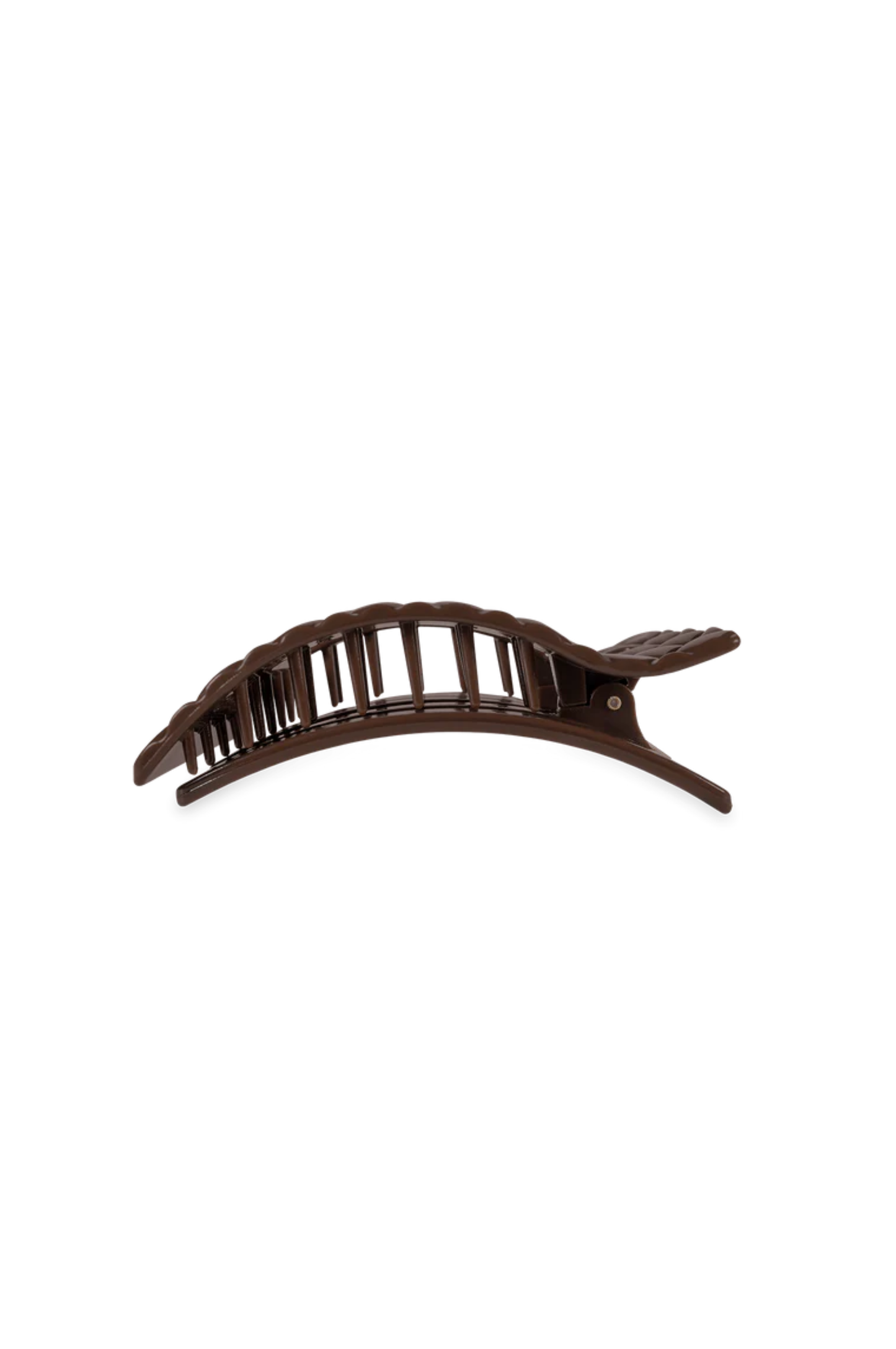Quilted Small Flat Rectangle Hair Clip - Truly Taupe