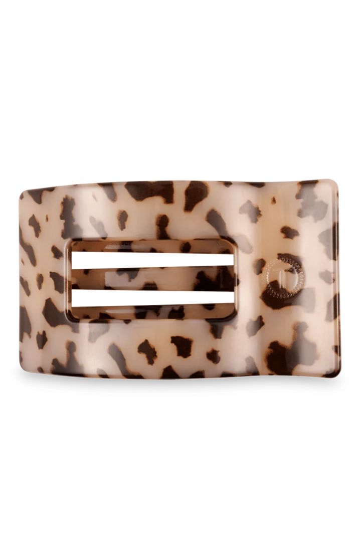 Large Flat Rectangle Hair Clip - Blonde Tortoise
