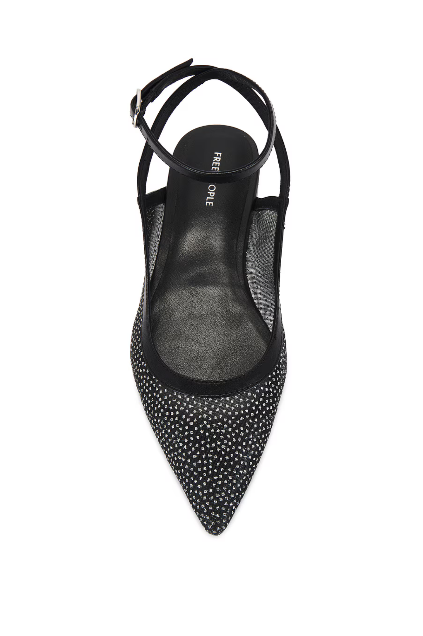 Sheer Glitter Jules Flat - Black