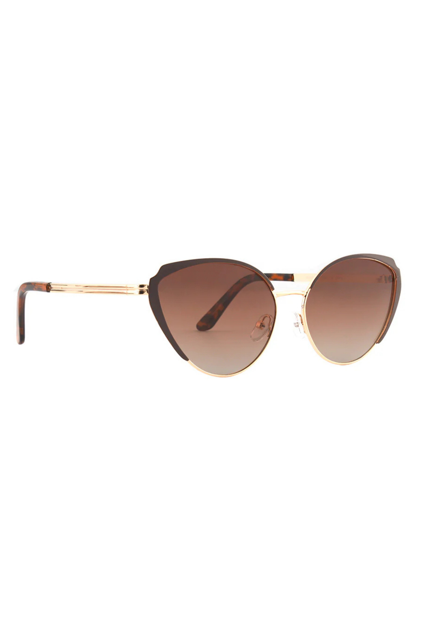Lotus Sunglasses - Gold Frame w/Brown Cateye