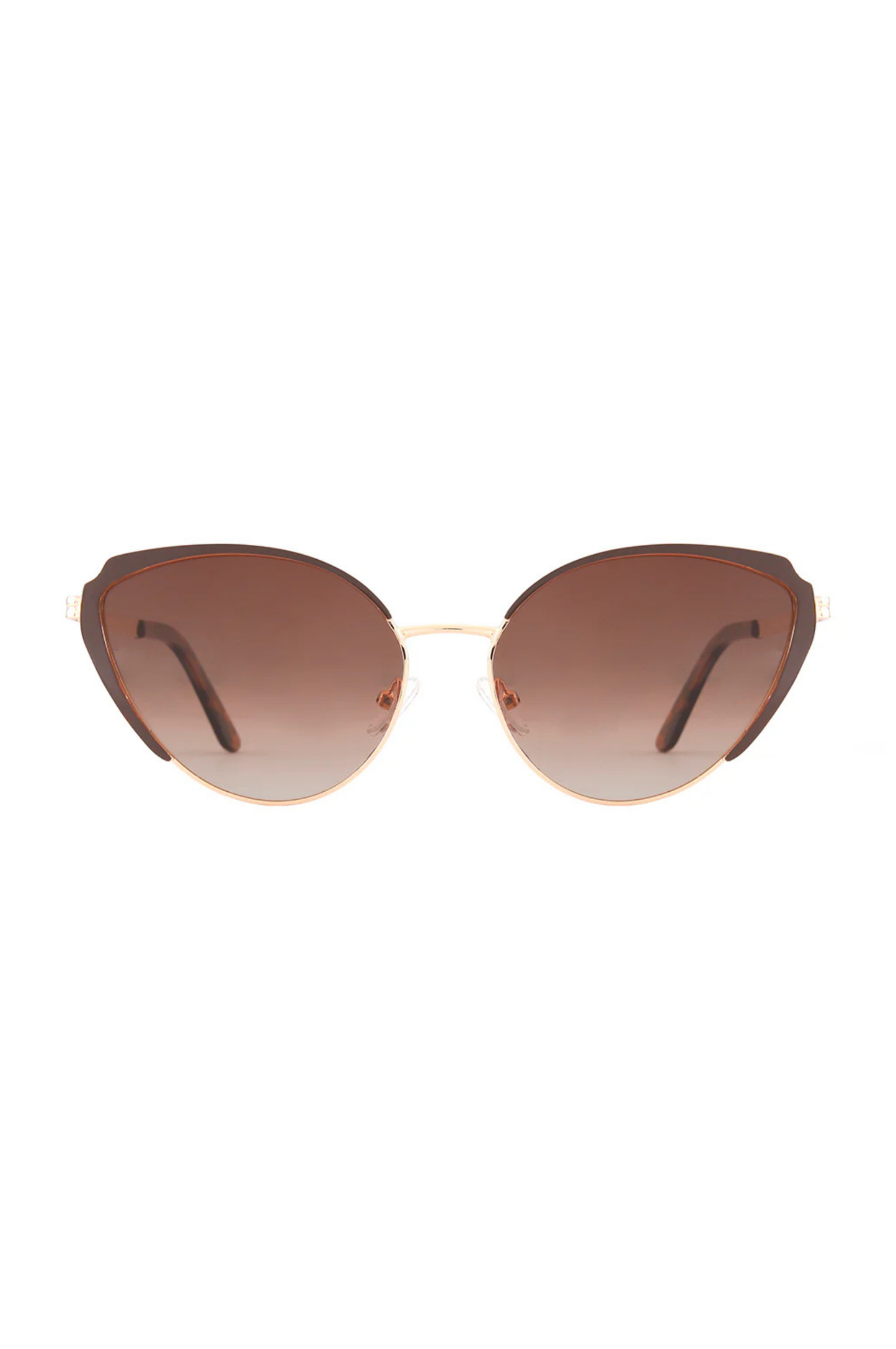 Lotus Sunglasses - Gold Frame w/Brown Cateye