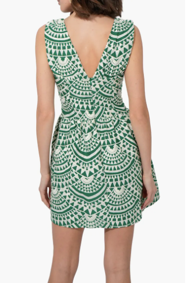 Maris Cotton Crochet Piped Mini Dress