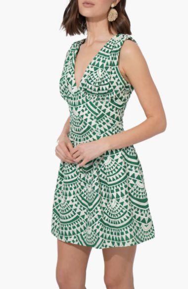 Maris Cotton Crochet Piped Mini Dress