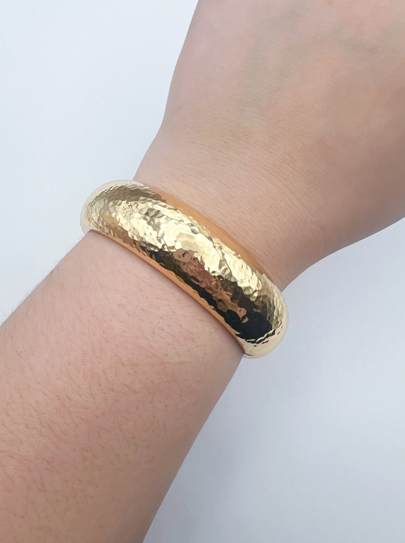 Hammered Bangle - Gold