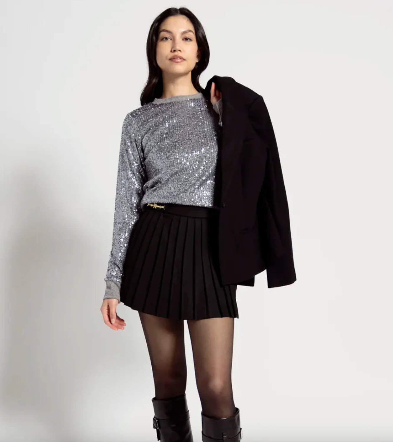 Sparkle Together Top - Gunmetal