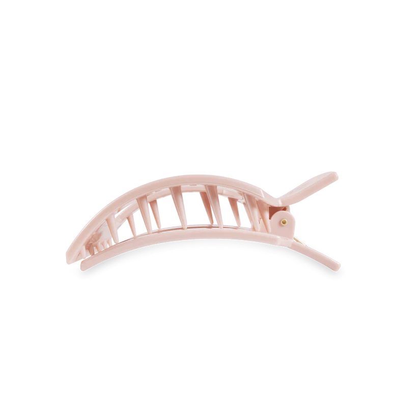 Medium Flat Square Clip - Pearly Pink